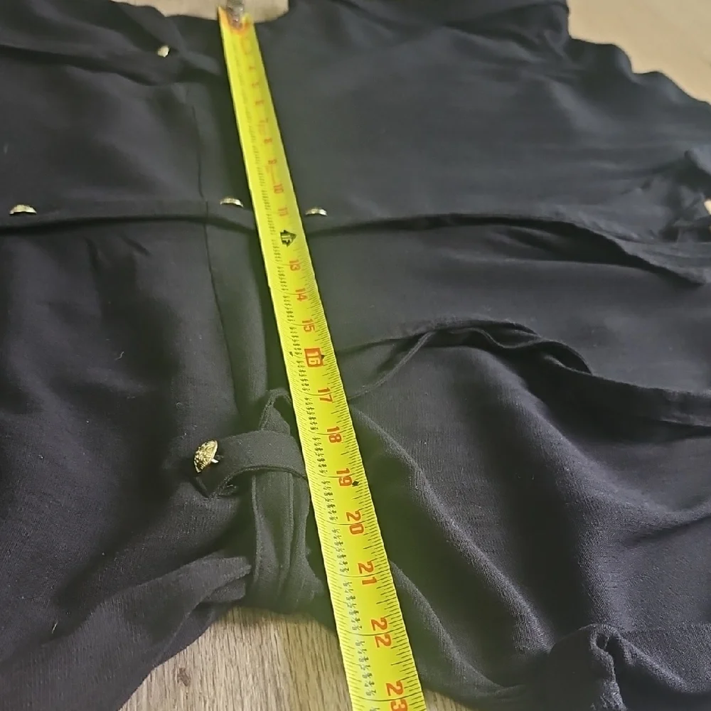 Torrid Black Button Front Shirt Dress Tie Waist Pockets Rayon Size 00 (XS-M Fit) - Picture 8 of 8